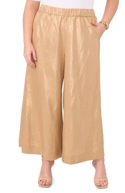 Vince Camuto Metallic Wide Leg Pants In Gold