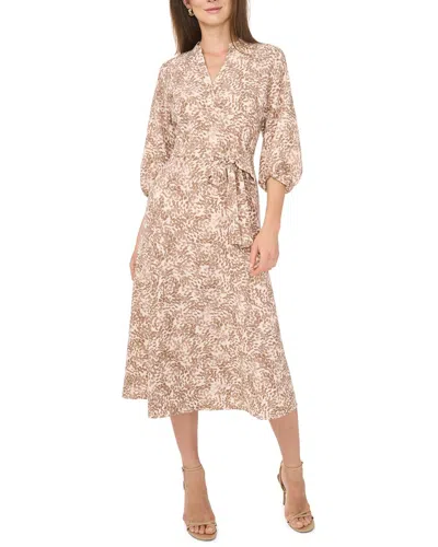 Vince Camuto Midi Dress With Belt In Multi
