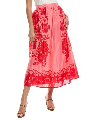 Vince Camuto Midi Printed Skirt In Pink