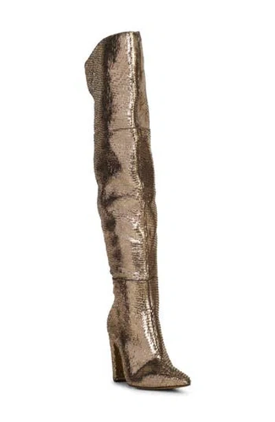 Vince Camuto Minnada Over The Knee Boot In Warm Pewter Sequins
