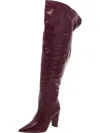Vince Camuto Minnada4 Womens Leather Pointed Toe Knee-high Boots In Multi