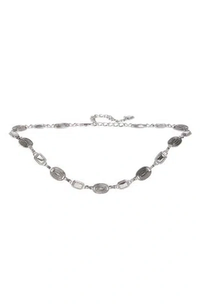 Vince Camuto Mixed Braided Chain Belt In Silver