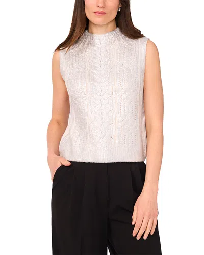 Vince Camuto Mixed Cable Funnel Neck Sweater In Purple