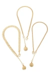 Vince Camuto Mixed Chain Anklets In Gold Tone
