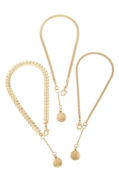 Vince Camuto Mixed Chain Anklets In Gold Tone
