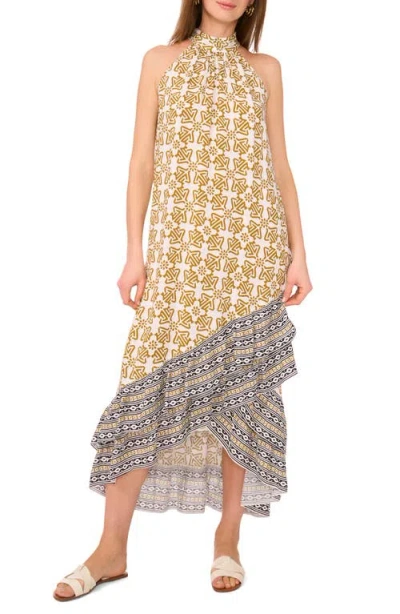 Vince Camuto Mixed Print High-low Halter Dress