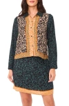 Vince Camuto Mixed Print Long Sleeve Button-up Shirt In Burgundy