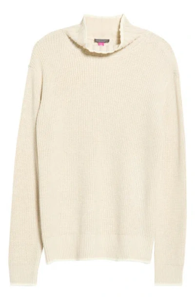 Vince Camuto Mixed Stitch Turtleneck Sweater In Neutral