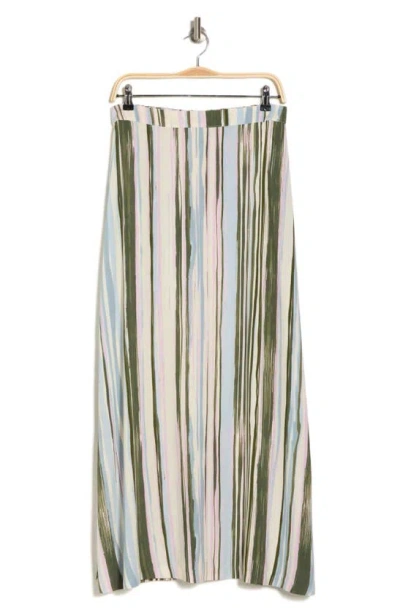 Vince Camuto Mixed Stripe Challis Skirt In Pinksque-618