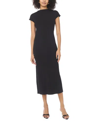 Vince Camuto Mock Neck Drop Shoulder Midi Dress In Black