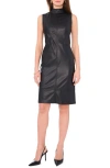 Vince Camuto High-neck Princess Seam Midi Dress In Rich Black