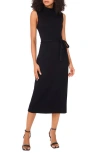 Vince Camuto Mock Neck Sleeveless Knit Midi Dress In Black