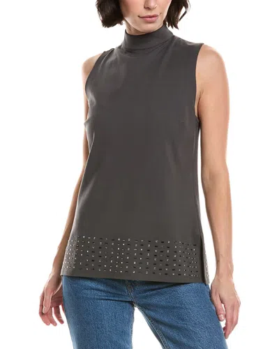 Vince Camuto Mock Neck Sleeveless Tunic In Green