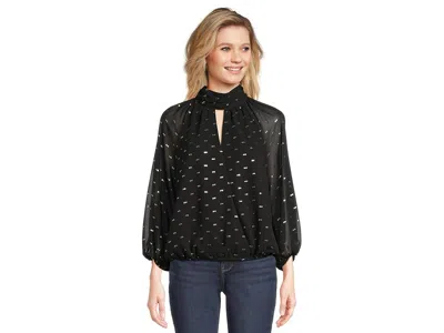 Vince Camuto Mock Neck Wrapped Long Sleeve In Black