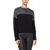 Vince Camuto Mood Indigo Womens Crewneck Color Block Pullover Sweater In Black