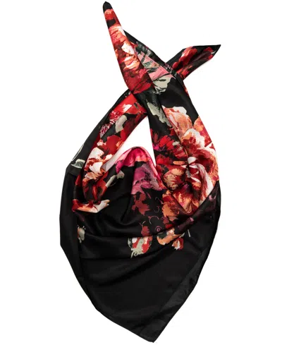 Vince Camuto Moody Botanical Floral Square Scarf In Black