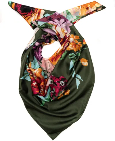 Vince Camuto Moody Botanical Floral Square Scarf In Brown