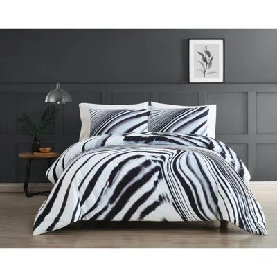 Vince Camuto Muse Duvet Cover Set In White,black