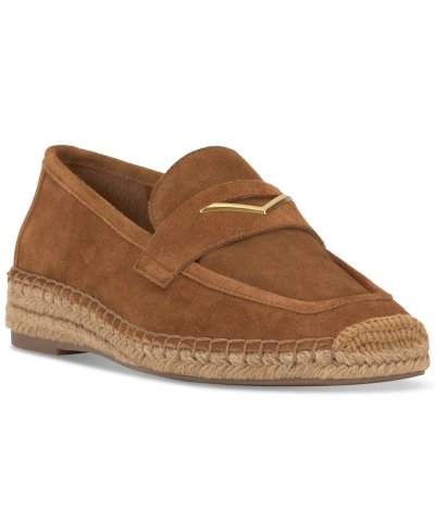 Vince Camuto Myylee Decorated Espadrille Loafers In Golden Walnut Suede