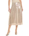 Vince Camuto Nanette Nanette Lepore Bias Cut A-line Midi Skirt In Metallic