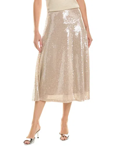 Vince Camuto Nanette Nanette Lepore Bias Cut A-line Midi Skirt In Metallic