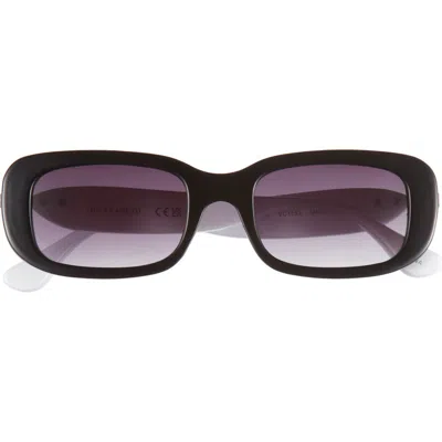 Vince Camuto Narrow Rectangle Sunglasses In Black/white