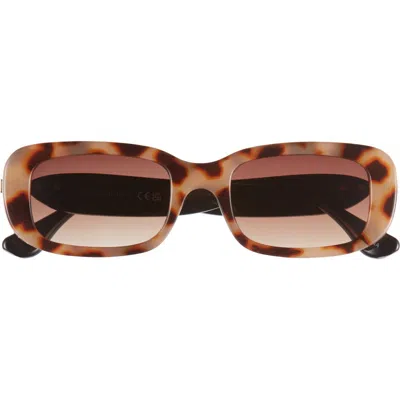 Vince Camuto Narrow Rectangle Sunglasses In Oatmeal/black