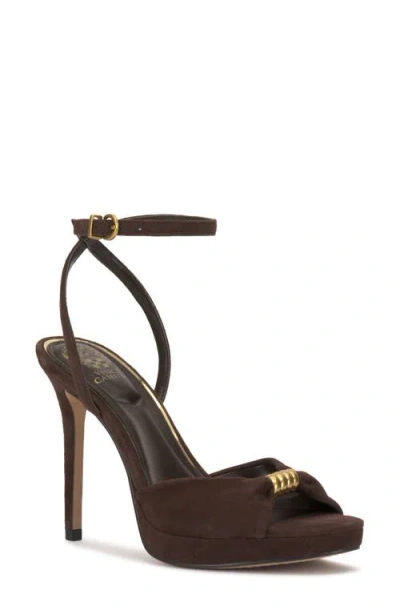 Vince Camuto Neala Ankle Strap Sandal In Brown