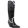 Vince Camuto Nedema Womens Block Heel Western Knee-high Boots In Black