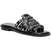 Vince Camuto Neverna Womens Leather Studded Slide Sandals In Black