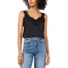 Vince Camuto New Romantic Womens Solid Chiffon Pullover Top In Black