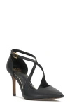 Vince Camuto Noreta Ankle Strap Pointed Toe Pump In Black
