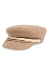 Vince Camuto Nubby Tweed Captain Cap In Camel