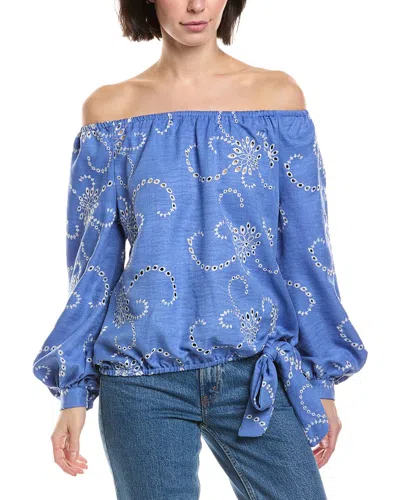 Vince Camuto Off Shoulder Blouse In Blue