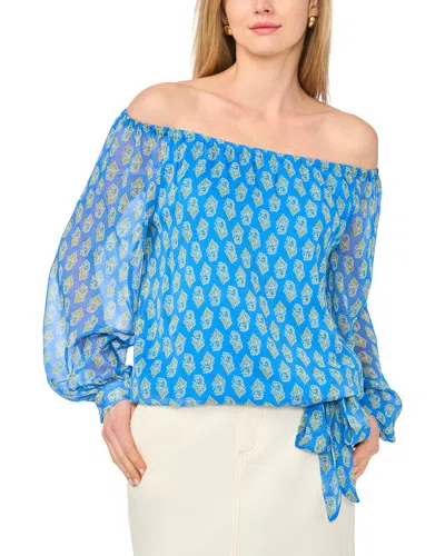 Vince Camuto Off Shoulder Long Sleeve Blouse In V434-palace Blue