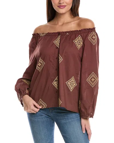 Vince Camuto Off-shoulder Top In Brown