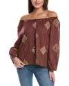 Vince Camuto Off-shoulder Top In Brown
