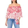 Vince Camuto Off The Shoulder Balloon Sleeve Top In Ultra Red