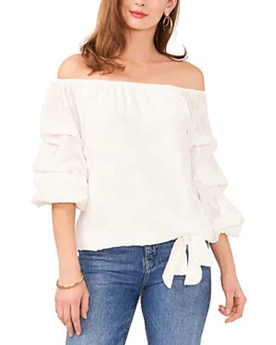 VINCE CAMUTO OFF-THE-SHOULDER BUBBLE SLEEVE BLOUSE