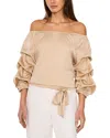 Vince Camuto Off The Shoulder Bubble Sleeve Top In Brown