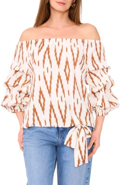 Vince Camuto Off The Shoulder Bubble Sleeve Top In Neutral