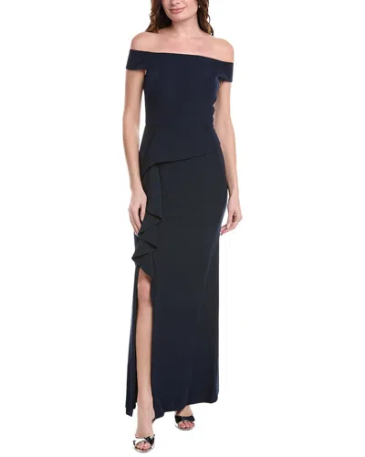 Vince Camuto Off-the-shoulder Gown In Blue