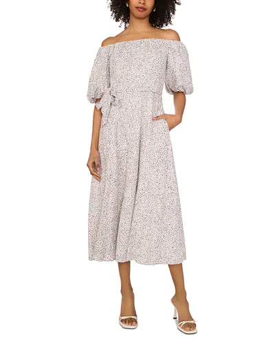 VINCE CAMUTO OFF-THE-SHOULDER MIDI DRESS
