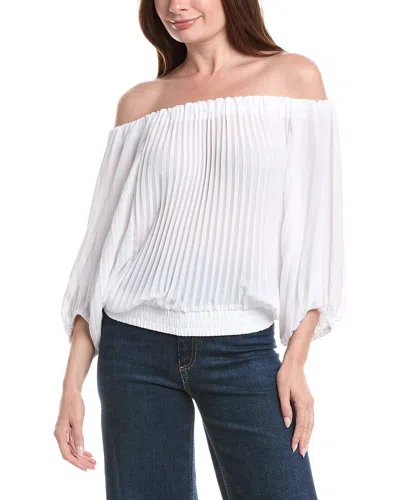 Vince Camuto Off The Shoulder Pleated Blouse In White