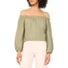 Vince Camuto Off The Shoulder Puff Sleeve Top In Olive
