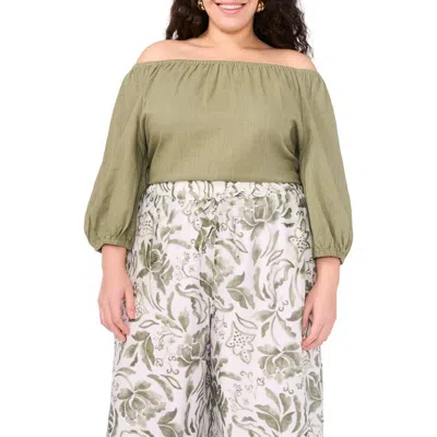 VINCE CAMUTO VINCE CAMUTO OFF THE SHOULDER PUFF SLEEVE TOP