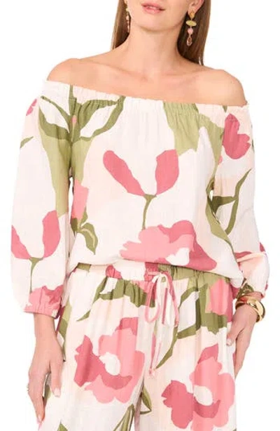 Vince Camuto Off The Shoulder Puff Sleeve Top In Rose Glow