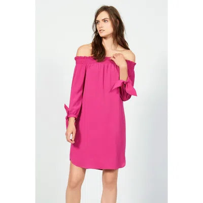 Vince Camuto Off The Shoulder Shift W Smock In Orchid