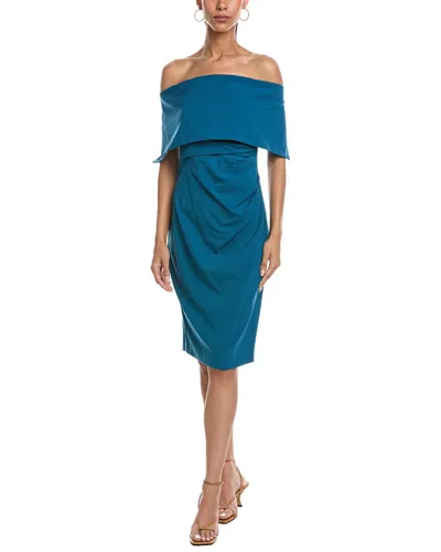 Vince Camuto Off The Shoulder Solid Mini Dress In Blue