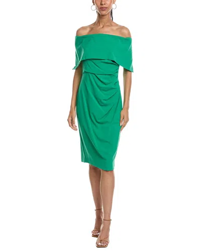 Vince Camuto Off The Shoulder Solid Mini Dress In Green